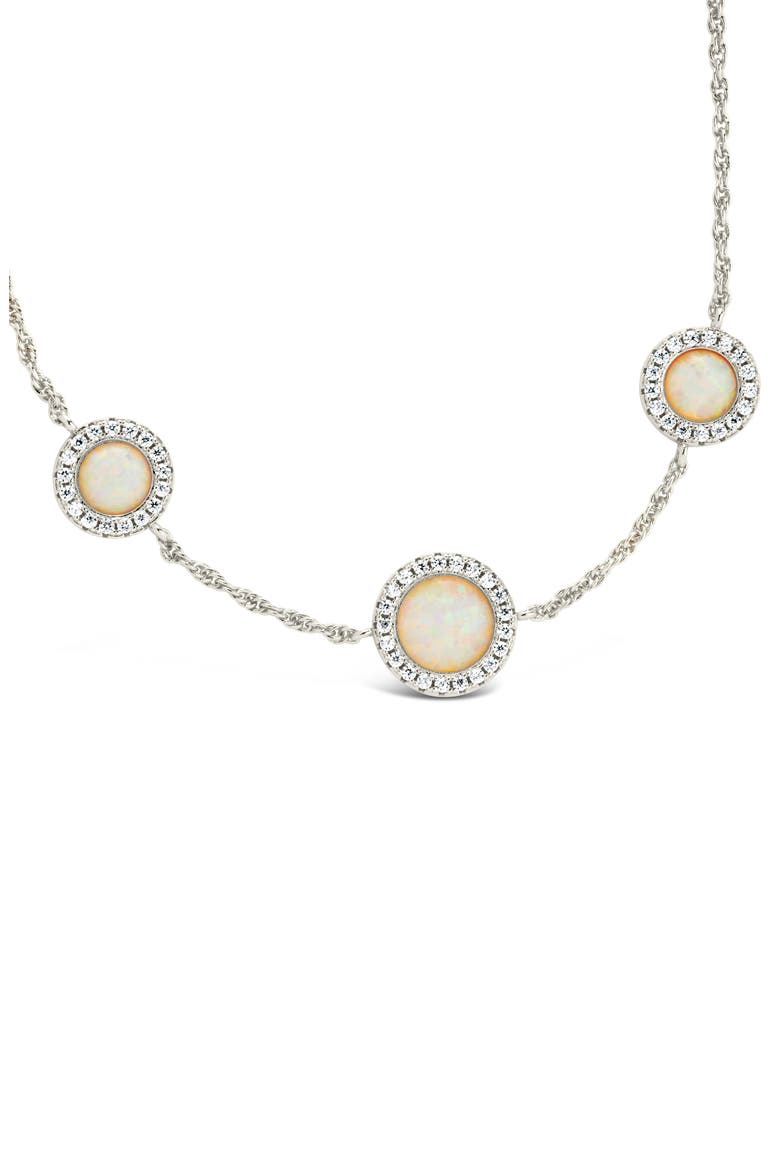 Oasis Opal & Cubic Zirconia Station Bracelet, Alternate, color, SILVER