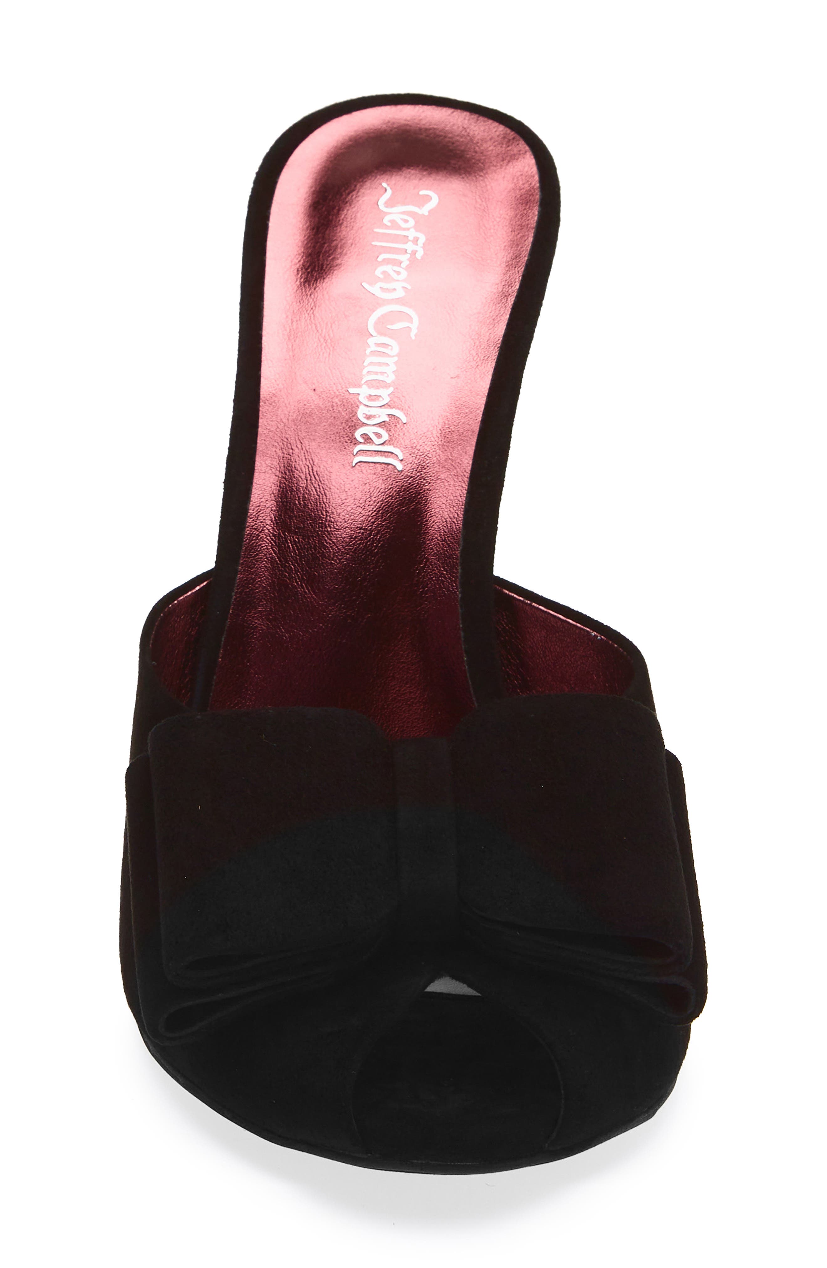 Fresa-Bow Heeled Mule, Alternate, color, BLACK SUEDE