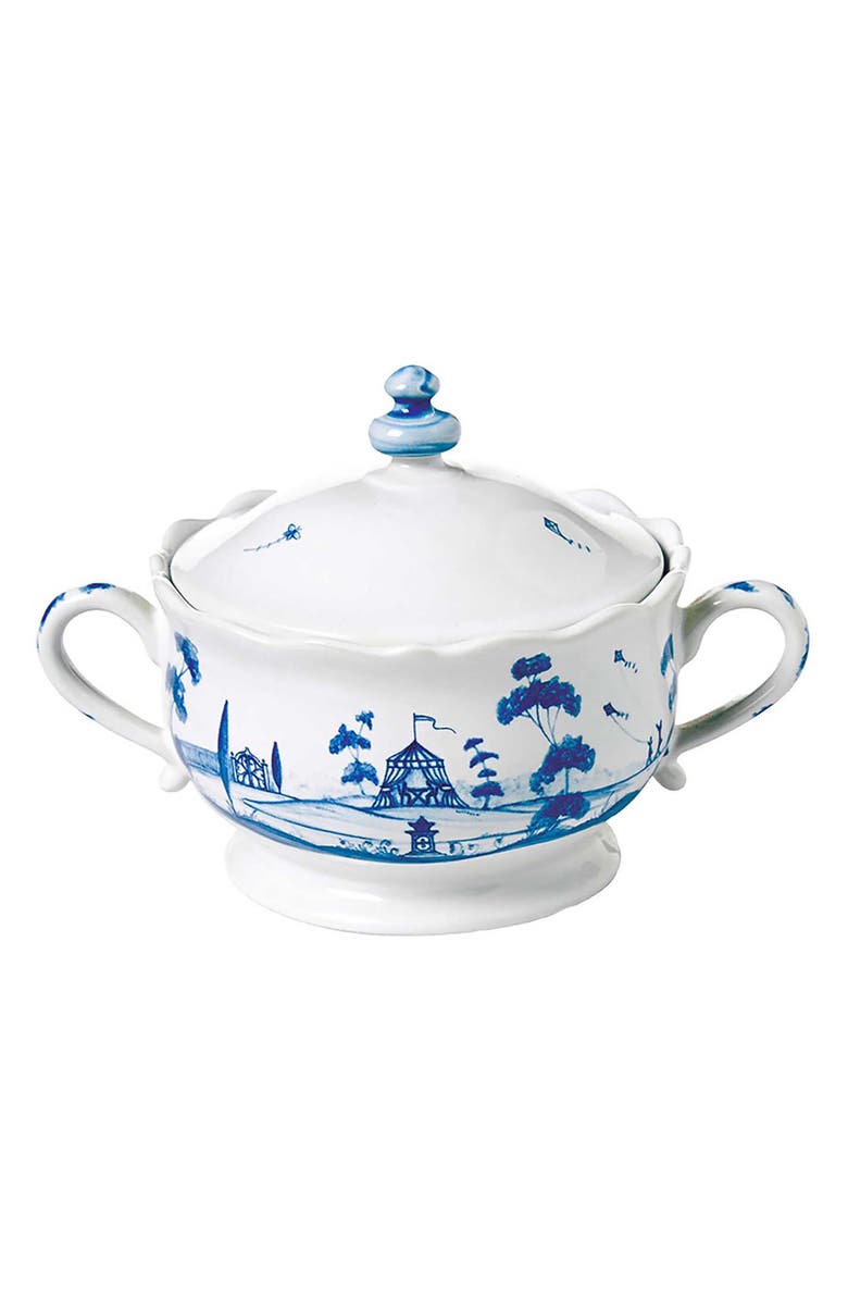 Juliska Country Estate Sugar Bowl with Lid, Alternate, color, Delft Blue