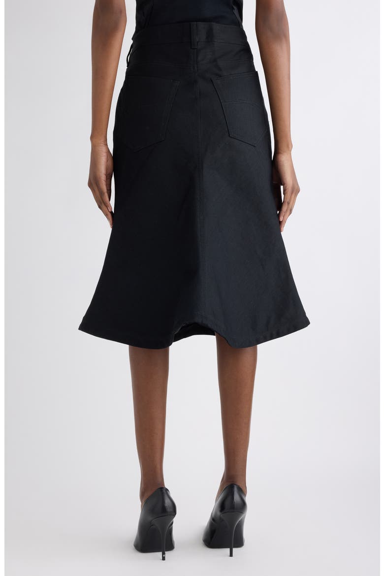 Denim A-Line Midi Skirt, Alternate, color, 1000 BLACK