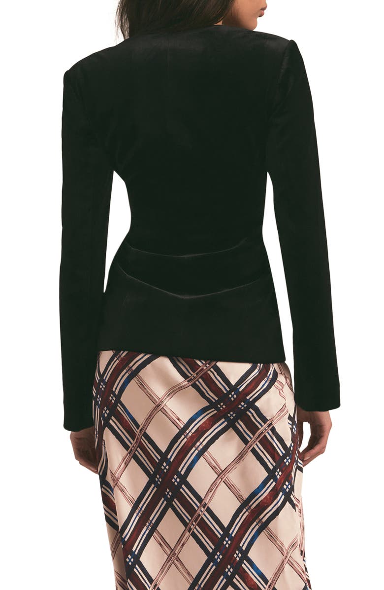 Favorite Daughter The Penelope Square Neck Velvet Jacket, Alternate, color, Black