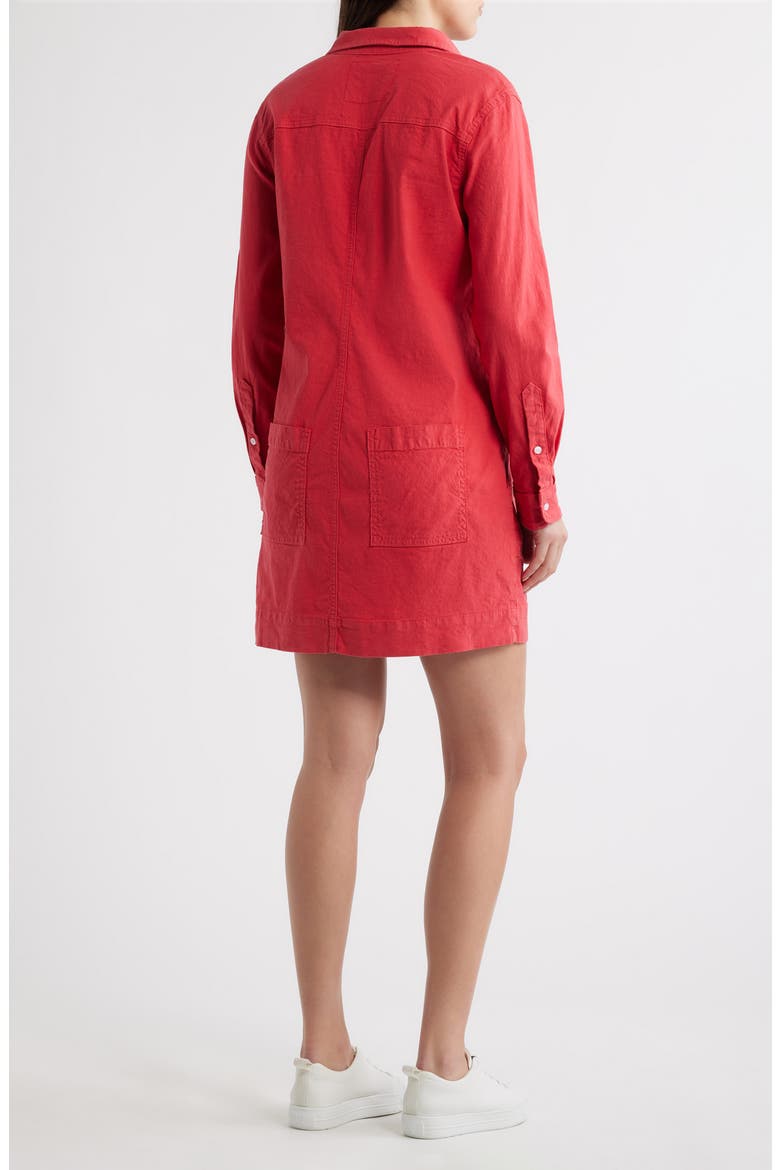 Ireland Patch Pocket Long Sleeve Shirtdress, Alternate, color, WASHED RED
