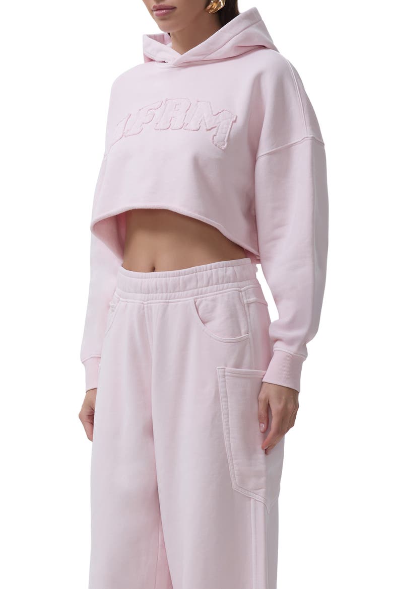 Darius Crop Cotton Hoodie, Alternate, color, MAUVE MORN