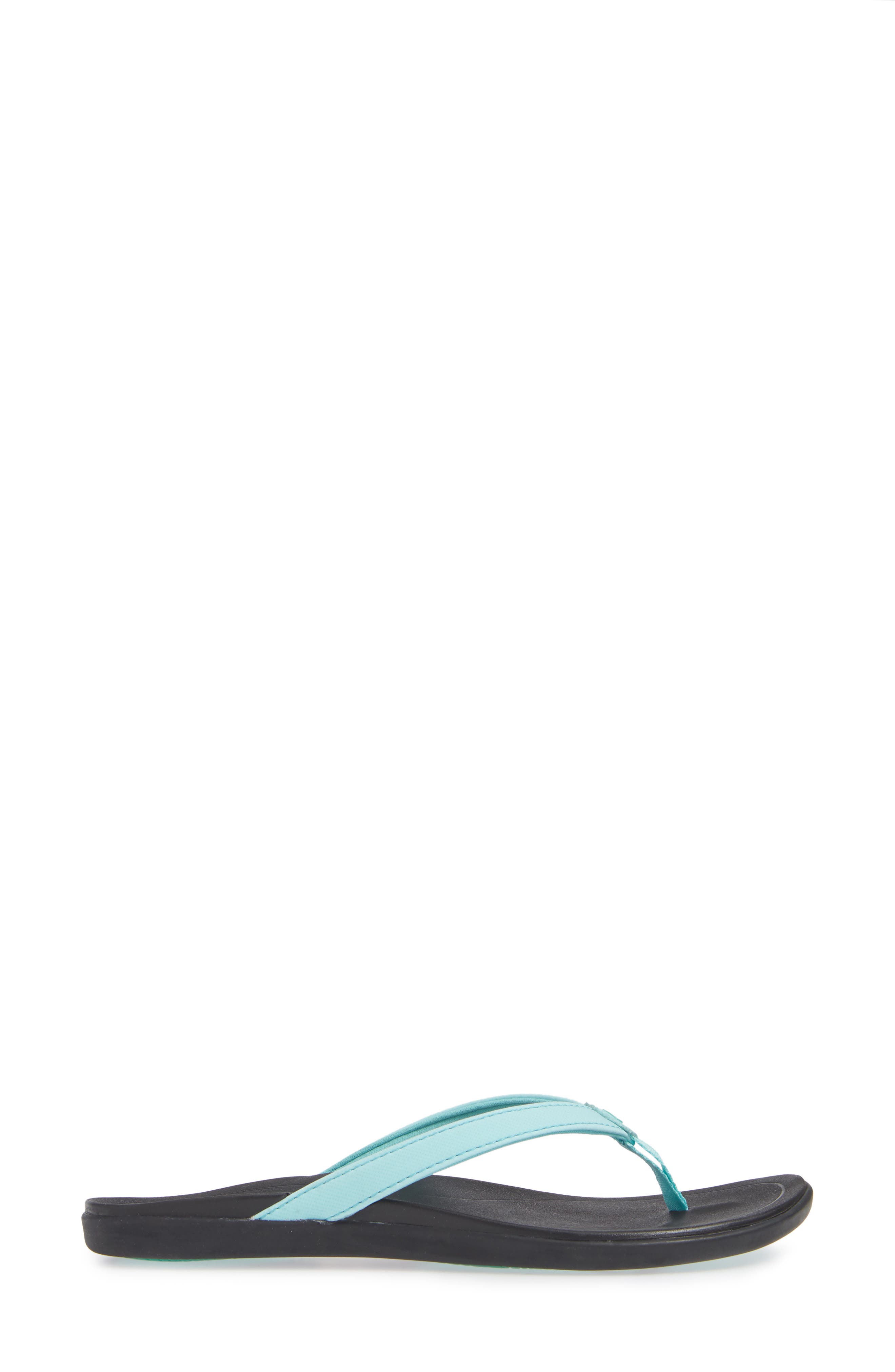 Ho Opio Flip Flop, Alternate, color, LAGOON/ BLACK FABRIC