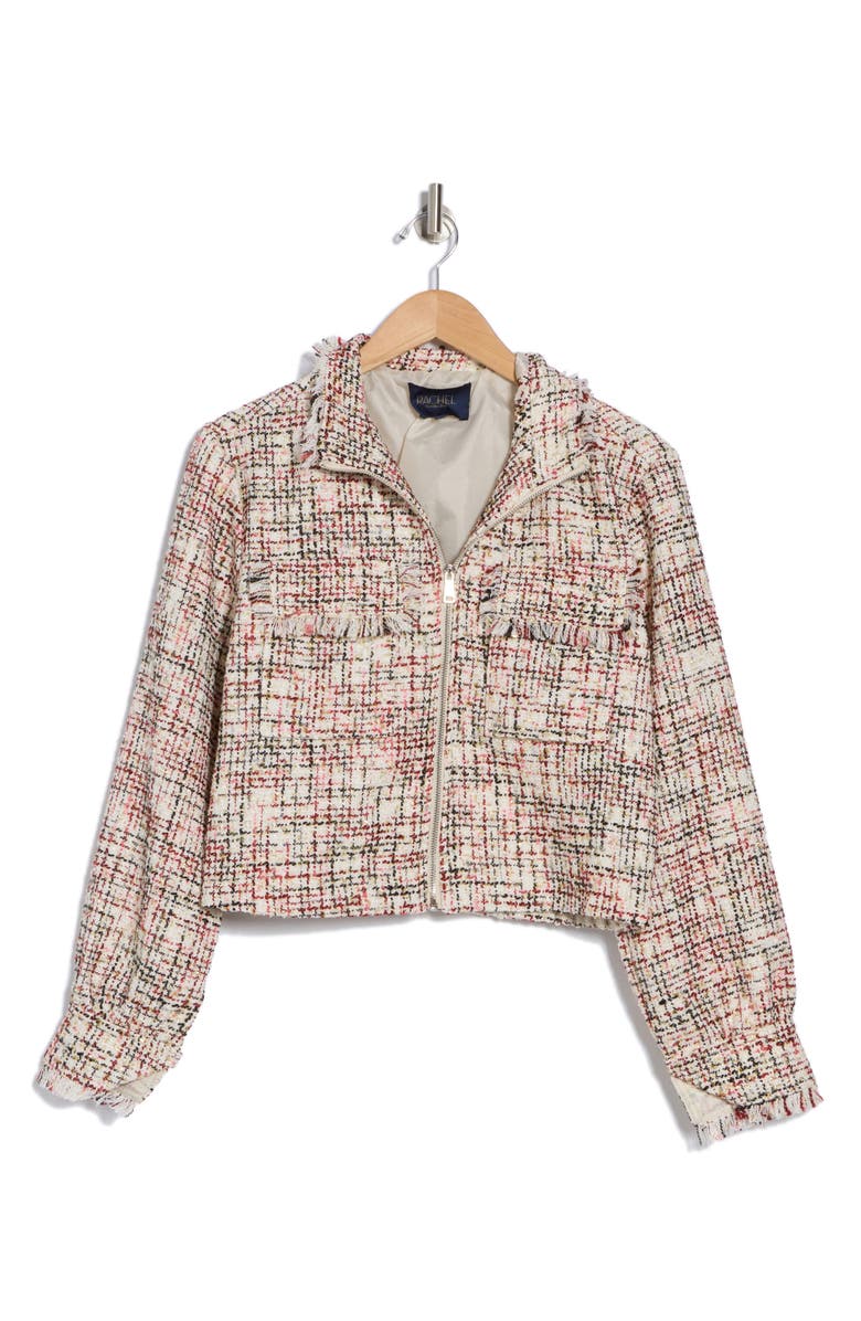 RACHEL Rachel Roy Tweed Zip Jacket, Alternate, color, 