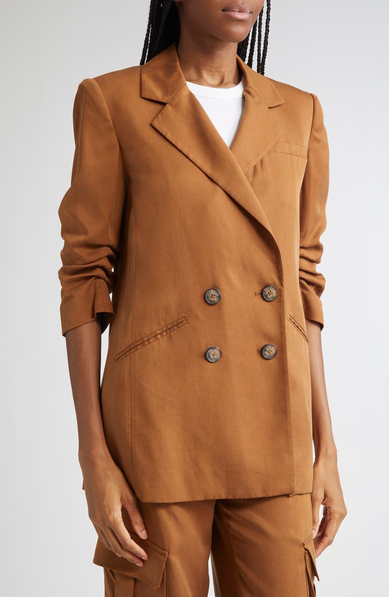 Veronica Beard Rupert Double Breasted Jacket, Alternate, color, Whisky