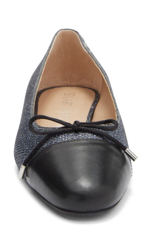 Stuart Weitzman Sleek Cap Toe Bow Flat In Multi