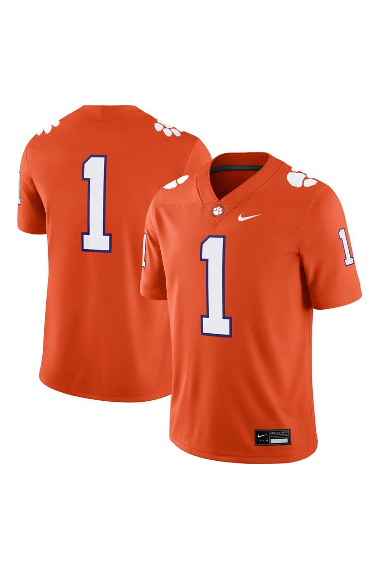 Men's Nike #1 Orange Clemson Tigers Game Jersey, Alternate, color, Orange