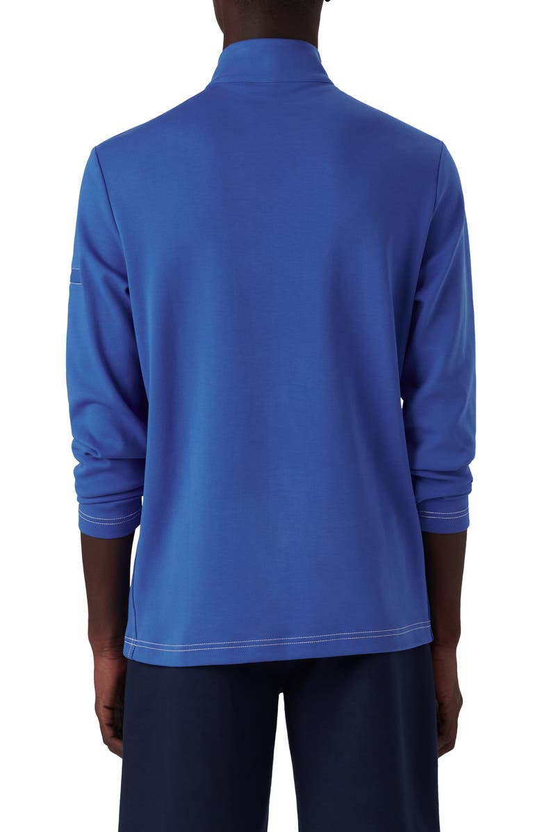 Bugatchi Quarter Zip Knit Pullover, Alternate, color, Classic Blue
