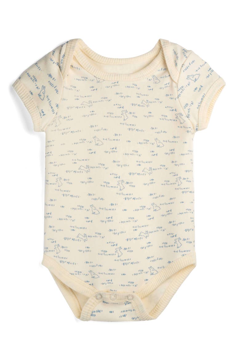 Organic Cotton Short Sleeve Bodysuit, Main, color, Bunny Hop