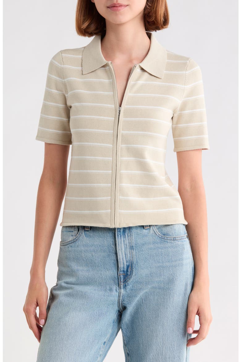 Leanne Striped Zip Polo, Main, color, LSTON