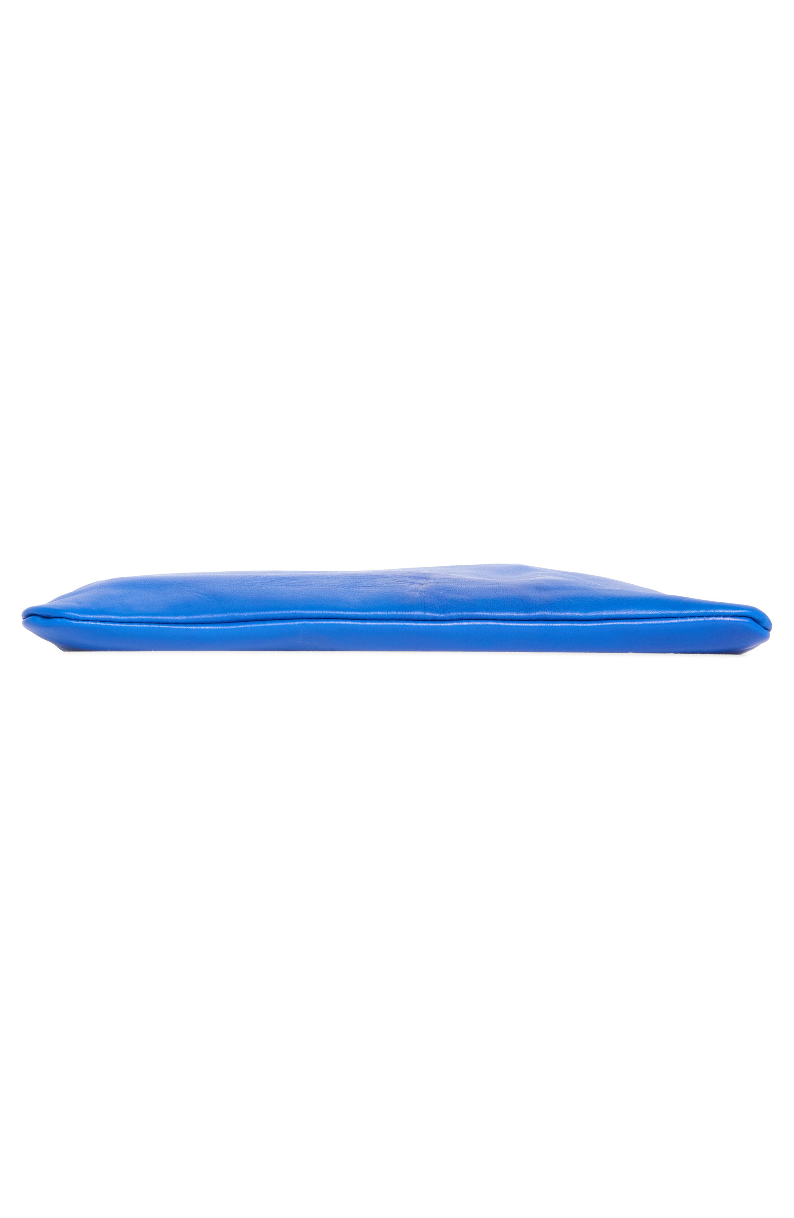 Clare V. L'et Leather Clutch, Alternate, color, Electric Blue