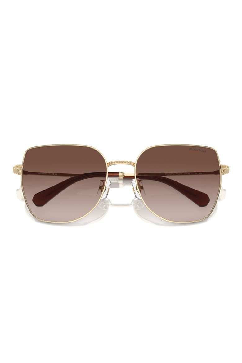 59mm Square Crystal Sunglasses, Alternate, color, PALE GOLD