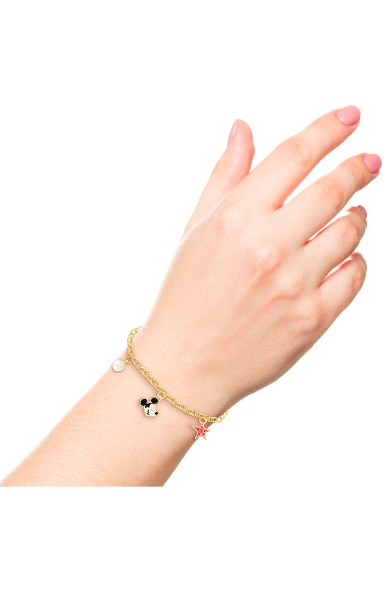Disney Gold Plated Charm Bracelet, 6.5" + 1", Alternate, color, 