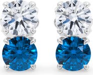 HauteCarat Lab Grown Diamond & Sapphire Earrings