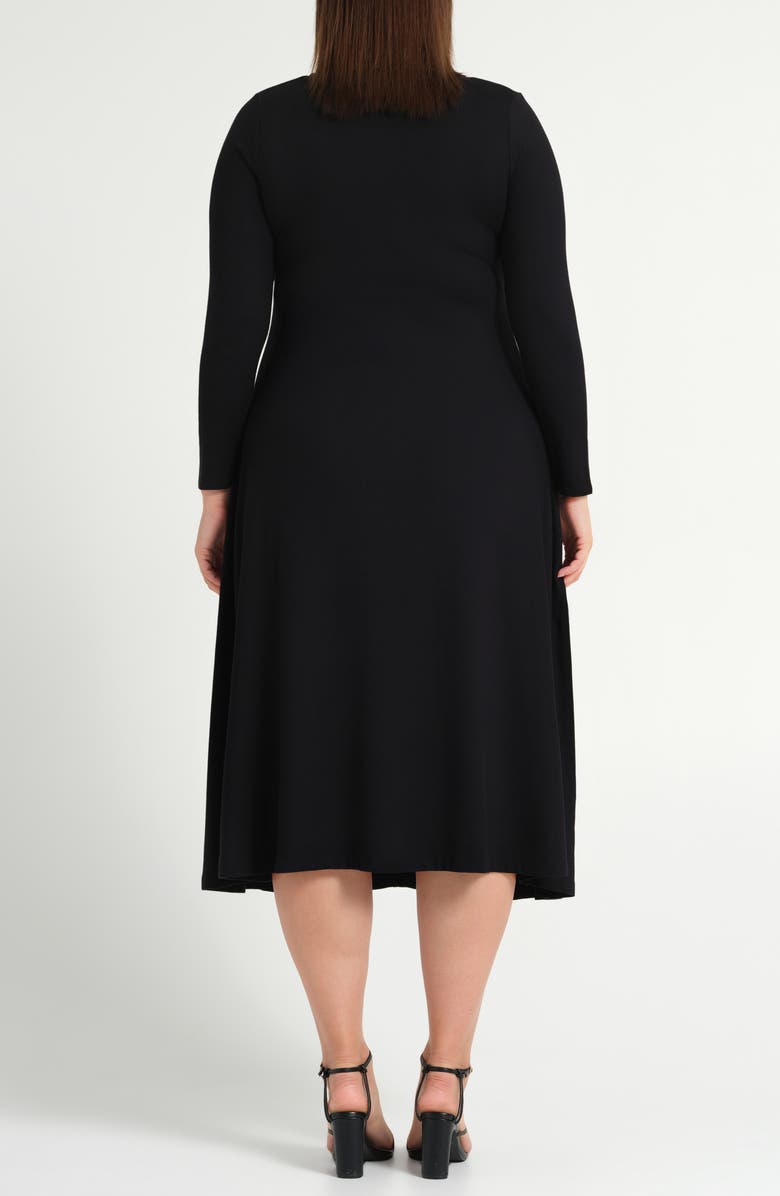 Estelle Equinox Long Sleeve A-Line Dress, Alternate, color, Black