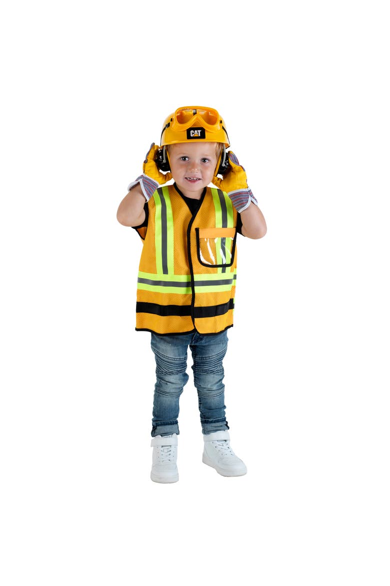 Construction Worker Vest Yellow & Black 5Pc Set, Ags 3+, Alternate, color, Yellow