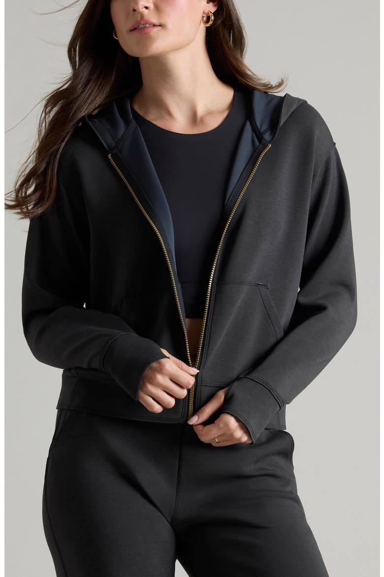 DreamGlow Full Zip Hoodie, Main, color, BLACK