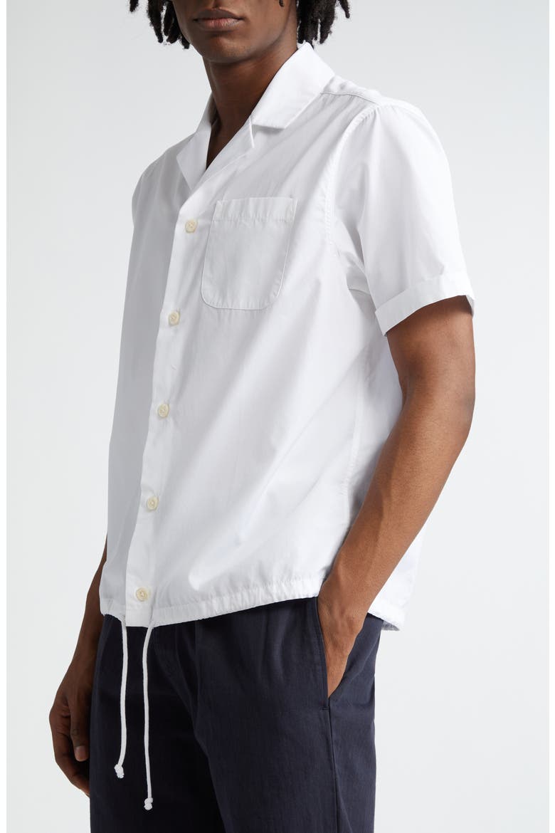 Short Sleeve Cotton Button-Up Camp Shirt, Alternate, color, WHITE