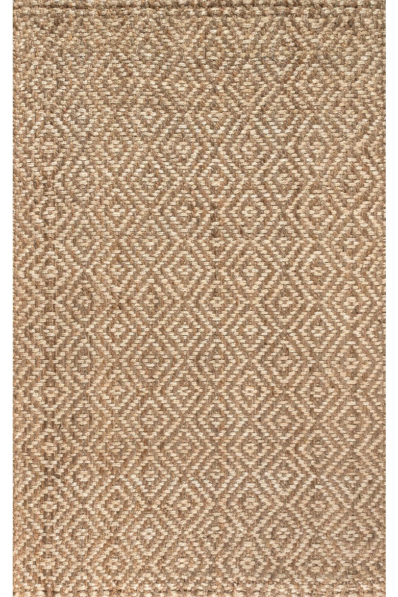 Hira Hand Woven Diamond Chunky Jute Area Rug, Main, color, Natural