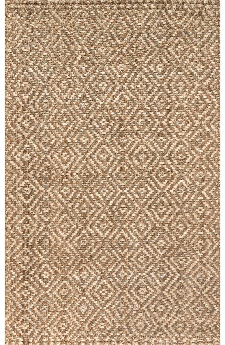 JONATHAN Y Hira Hand Woven Diamond Chunky Jute Area Rug, Main, color, Natural
