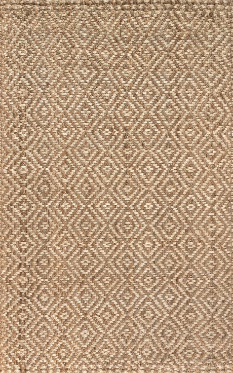 Hira Hand Woven Diamond Chunky Jute Area Rug
