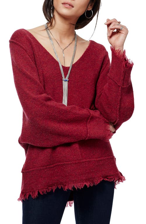 Free People Irresistible Fringe Trim Sweater In Red