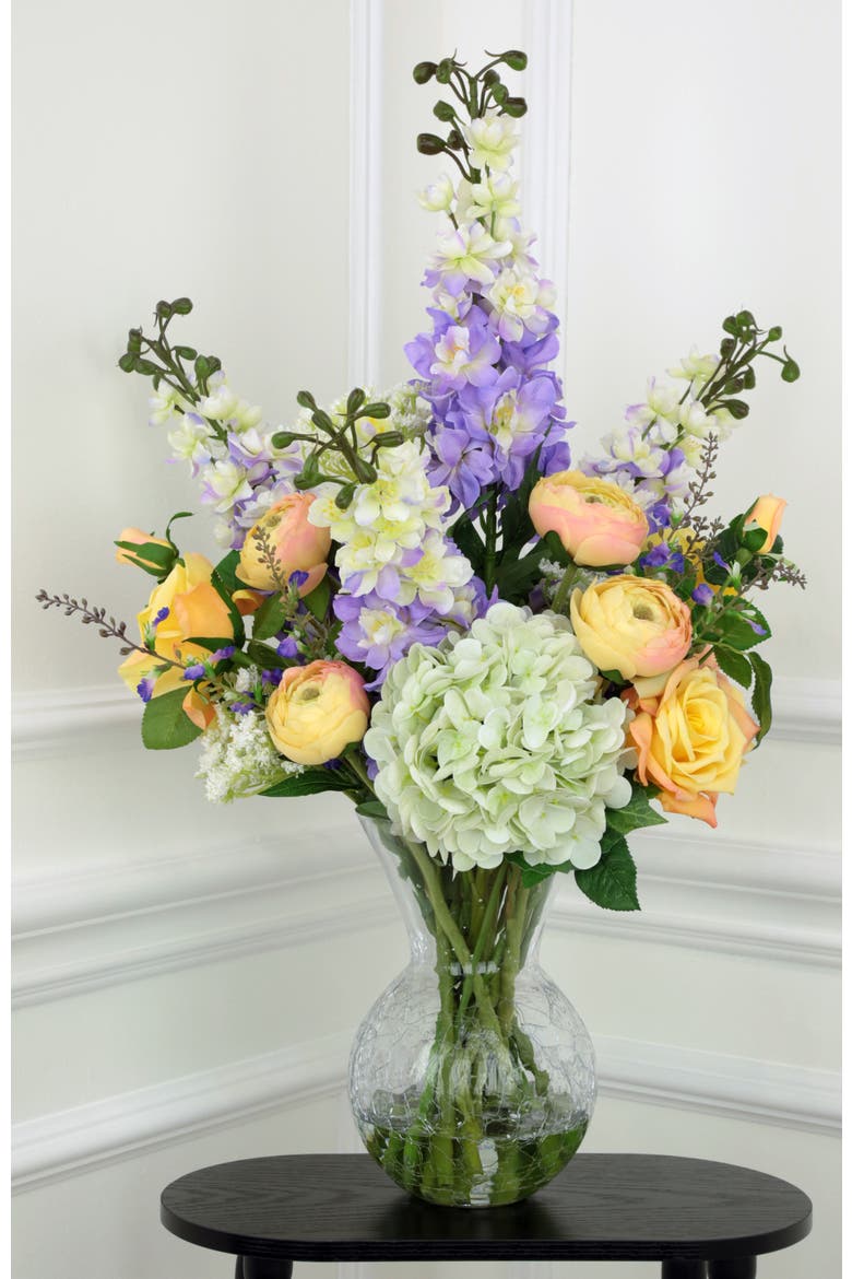 Garden Bloom in Crackle Vase, Alternate, color, Lavender