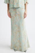 BERNADETTE Emily Floral Print Silk Maxi Skirt