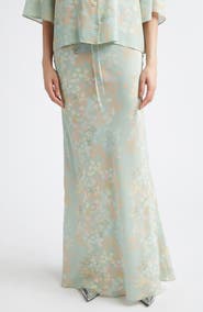 BERNADETTE Emily Floral Print Silk Maxi Skirt