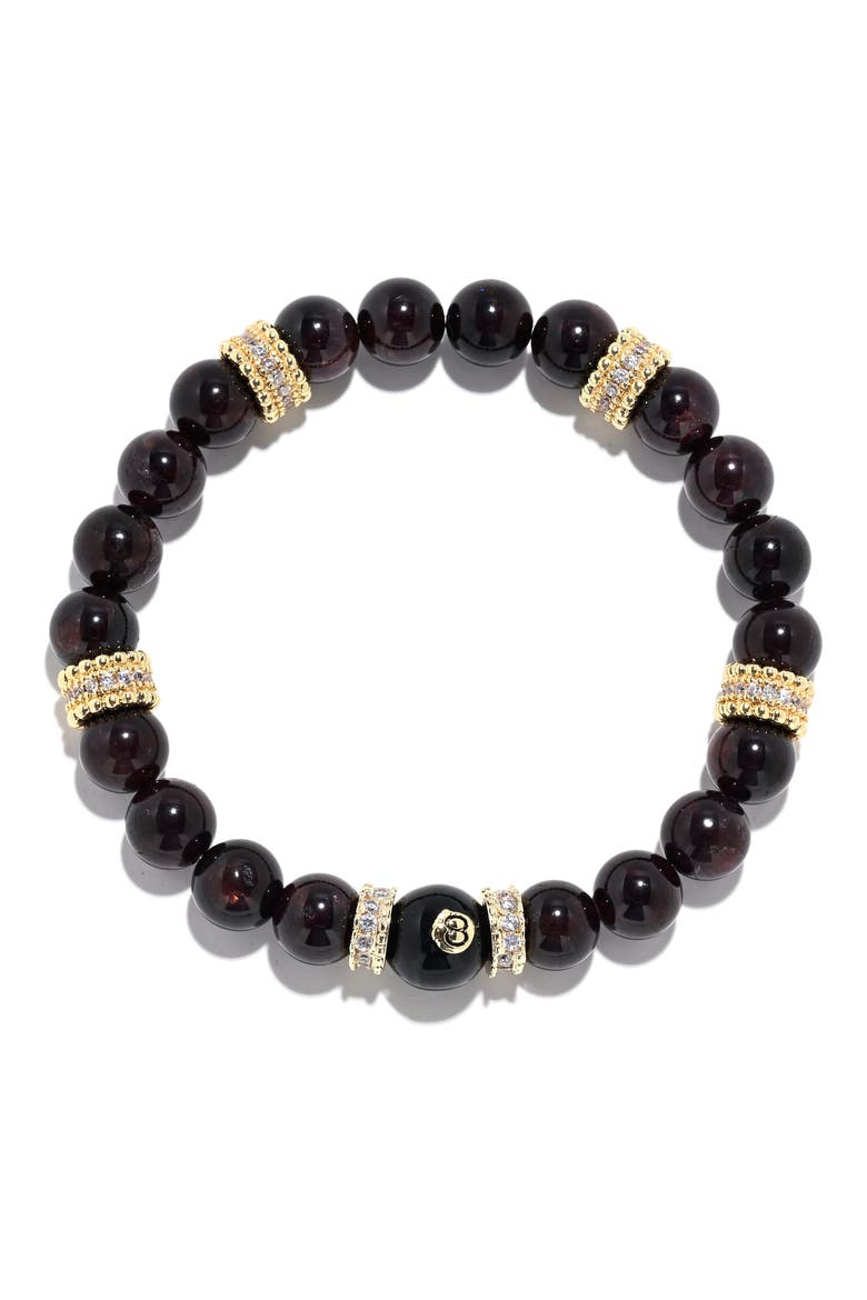 8 Ball Head Pavé Beaded Stretch Bracelet, Alternate, color, GOLD