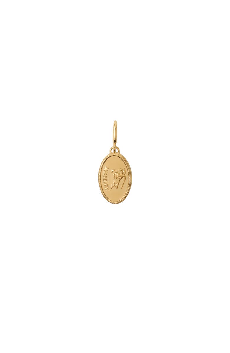 Burberry Knight Stamp Charm, Main, color, Gold