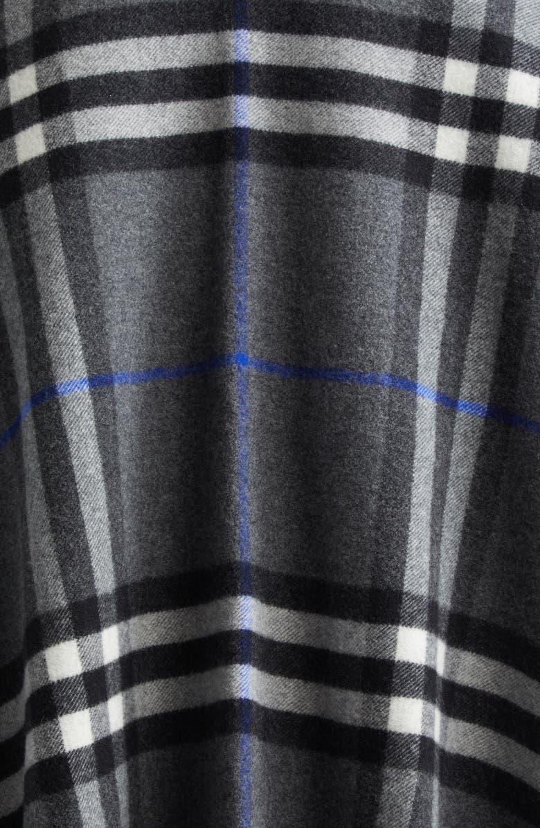 Burberry Check Double Face Cashmere & Wool Cape, Alternate, color, Marlborough Grey/ Cha