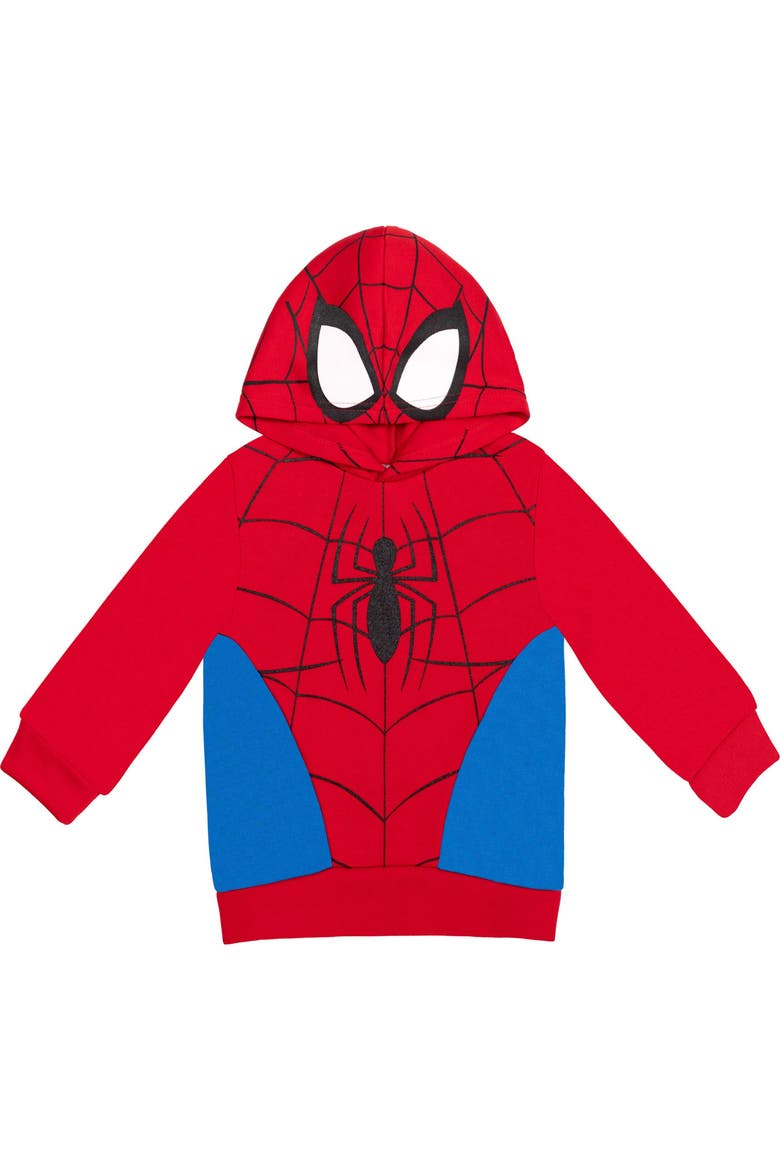 Spider-Man Fleece Pullover Hoodie, Main, color, Spider Man Red Blue