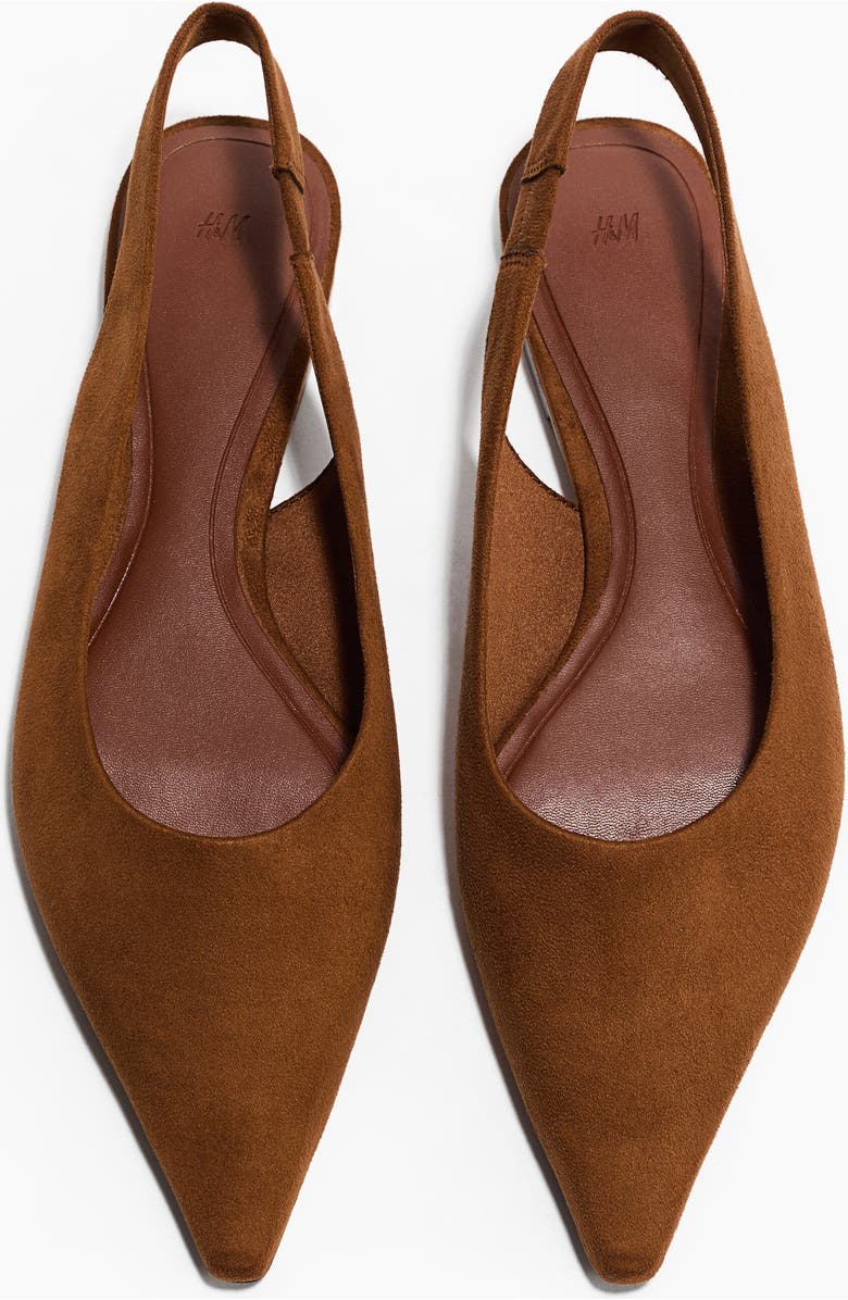 H&M Pointed Slingbacks, Alternate, color, Brown