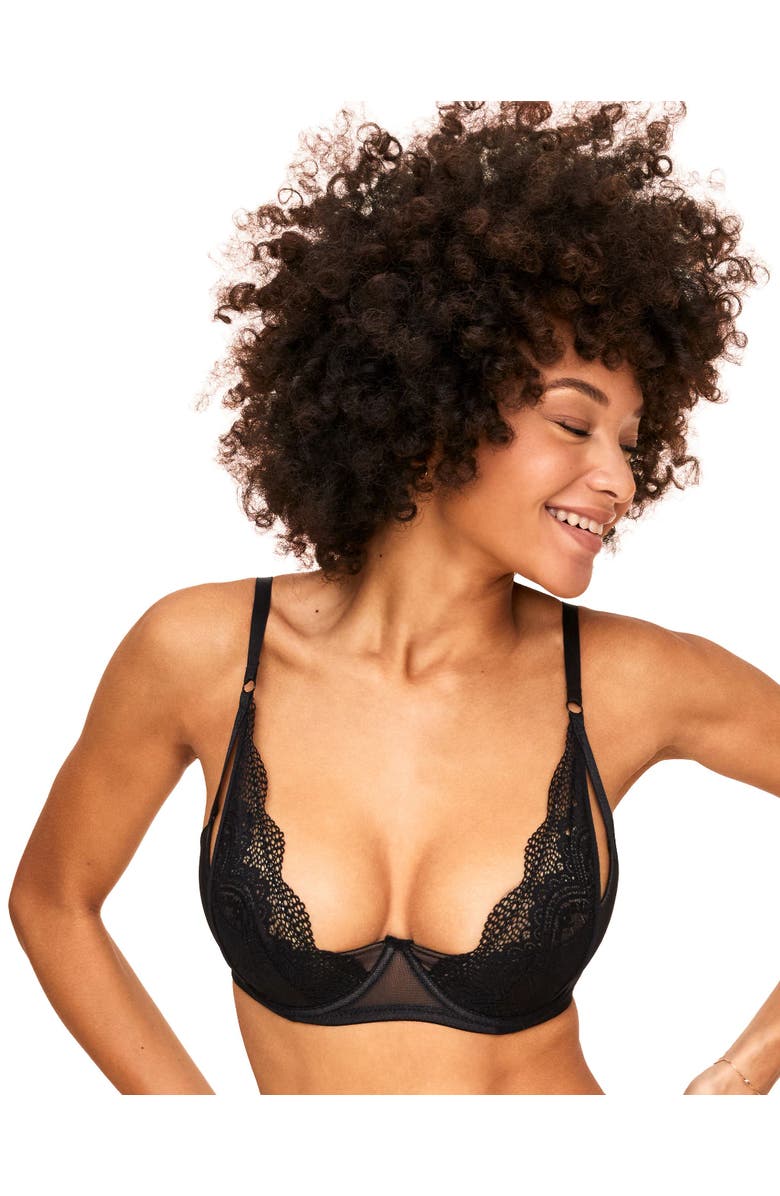 Adore Me Kaia Unlined Quarter Cup Bra, Main, color, Black