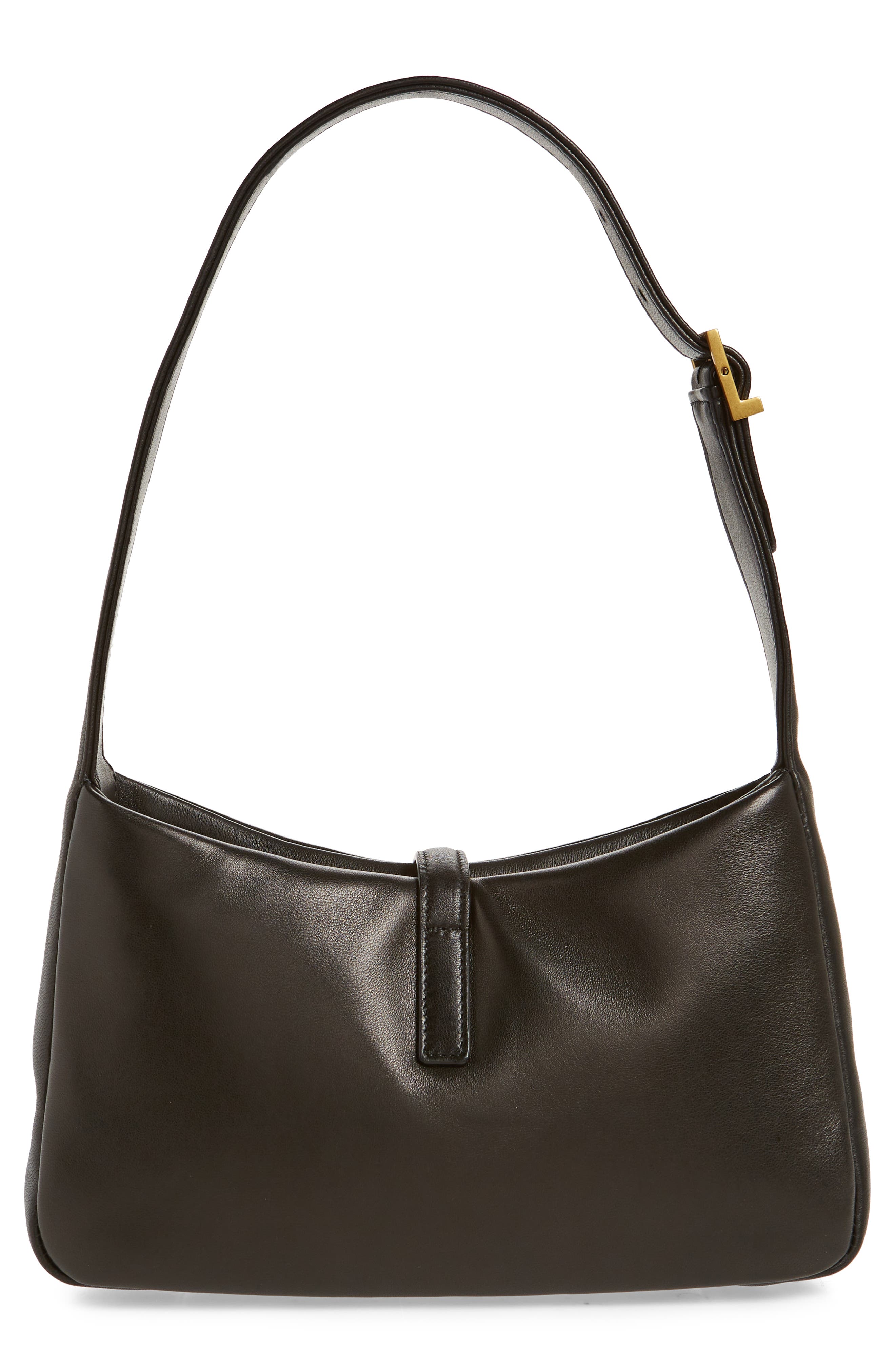 Saint Laurent Le 5 À 7 Padded Leather Hobo Bag, Alternate, color, Nero