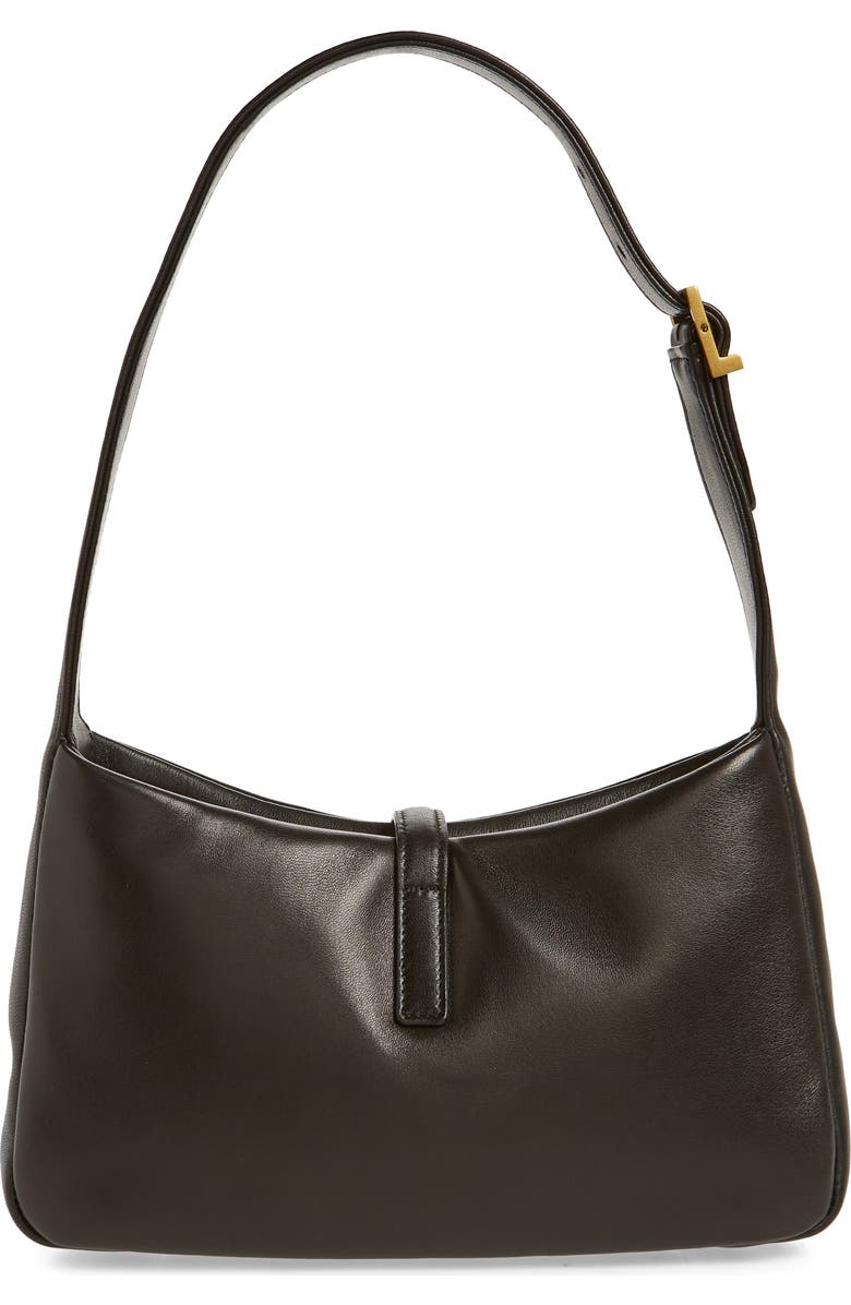 Saint Laurent Le 5 À 7 Padded Leather Hobo Bag, Alternate, color, Nero