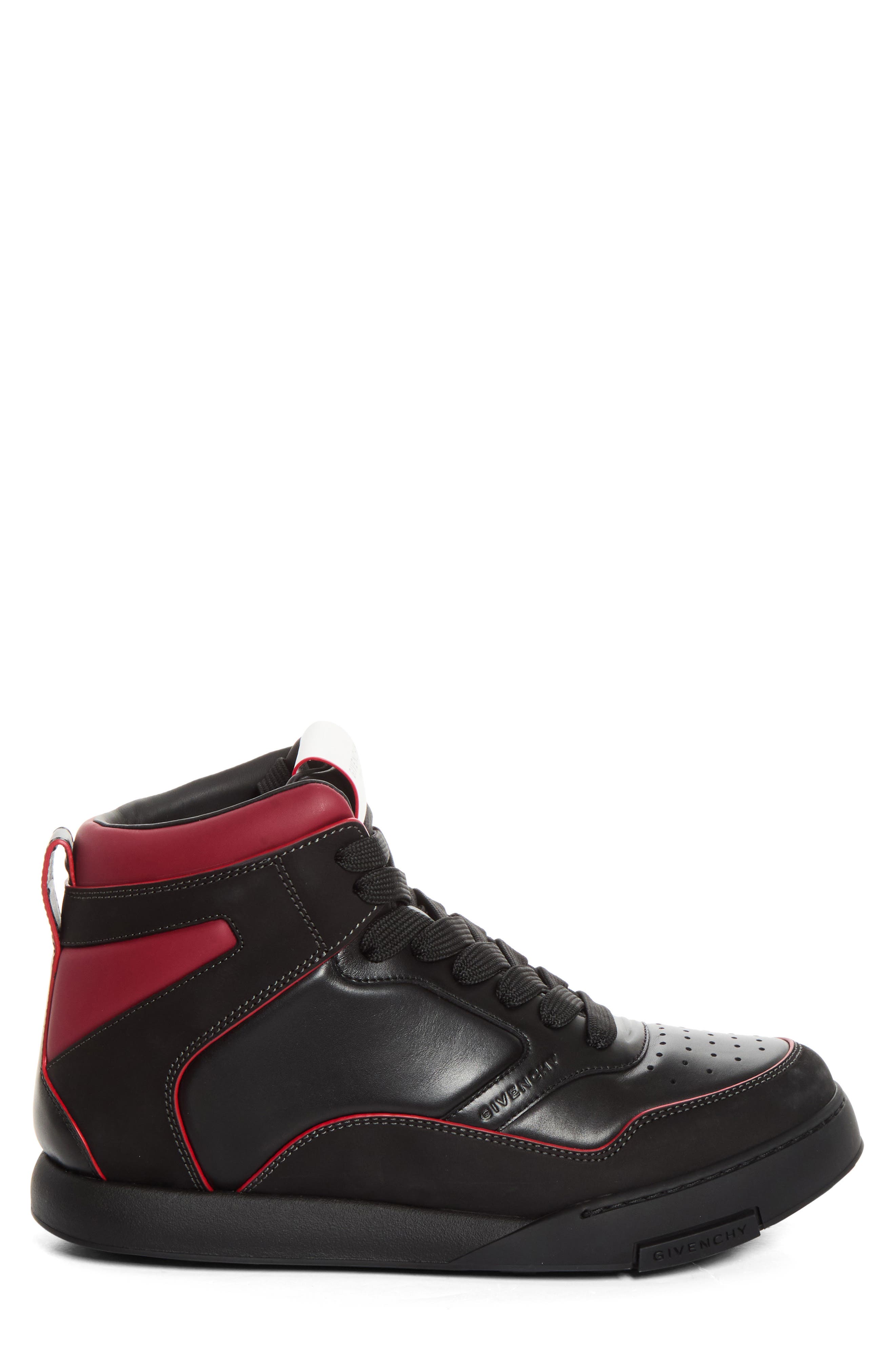 Yard Court High Top Sneaker, Alternate, color, BLACK/ BURGUNDY