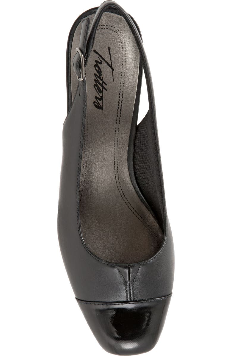 Trotters 'Dea' Slingback, Alternate, color, Black Leather / Black Patent