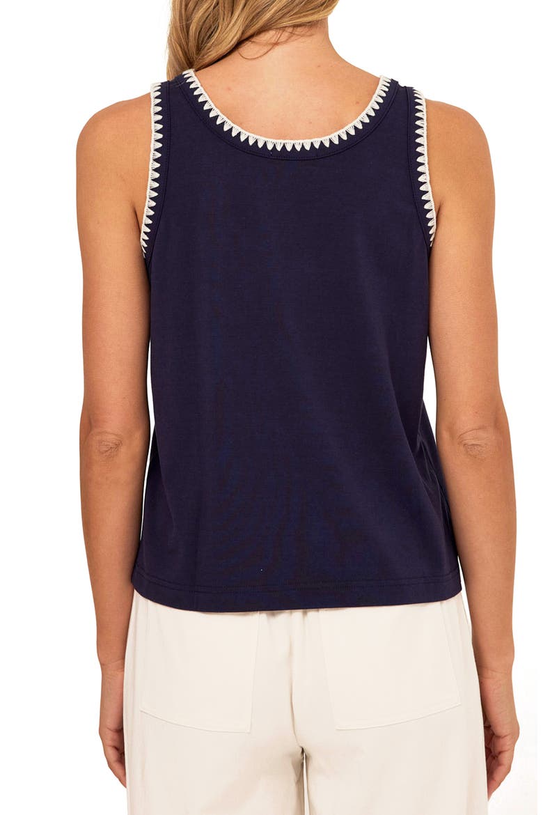Genevieve Contrast Trim Tank, Alternate, color, STARGAZER