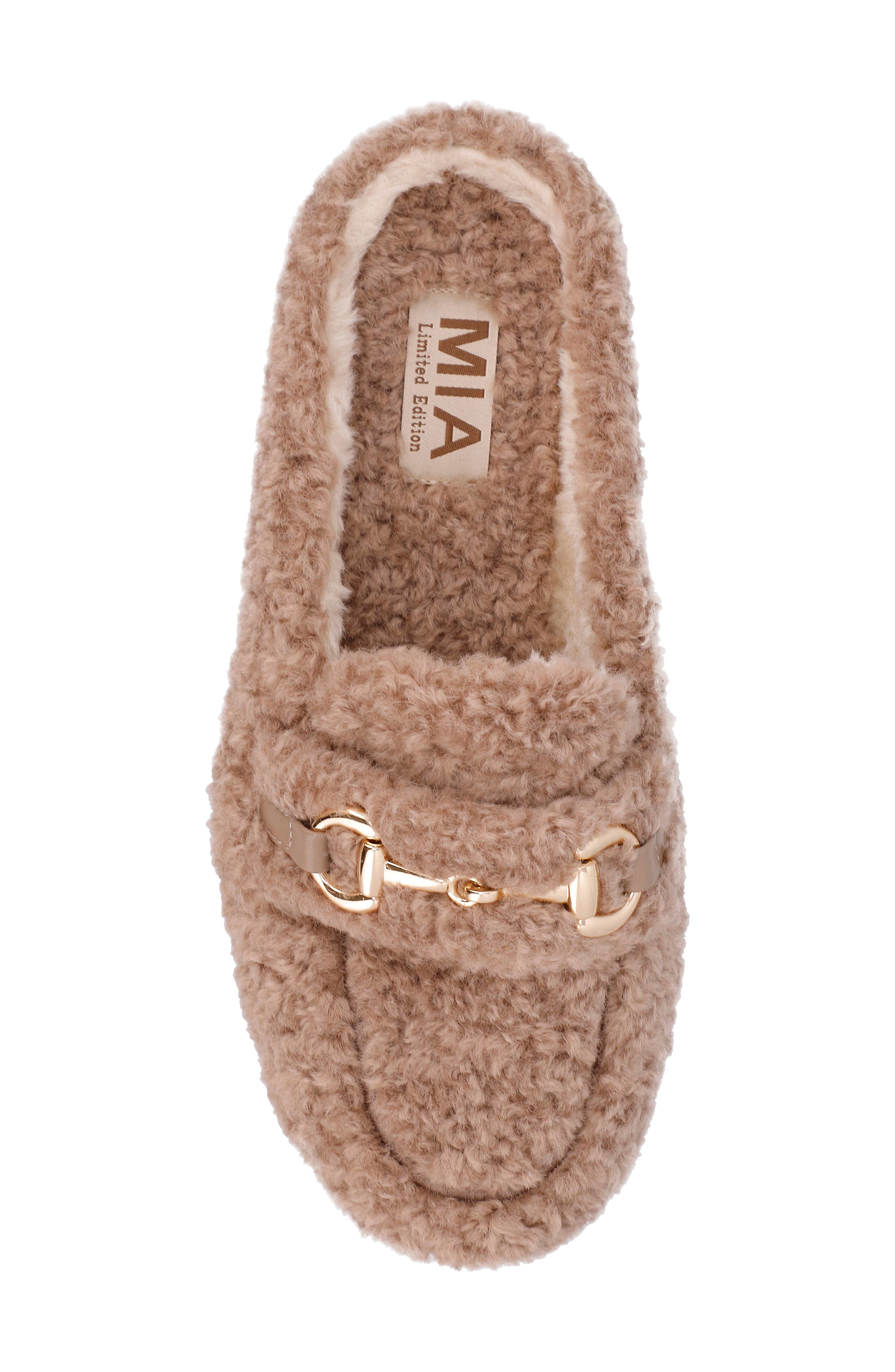 MIA Cocoa Faux Shearling Slipper, Alternate, color, Camel