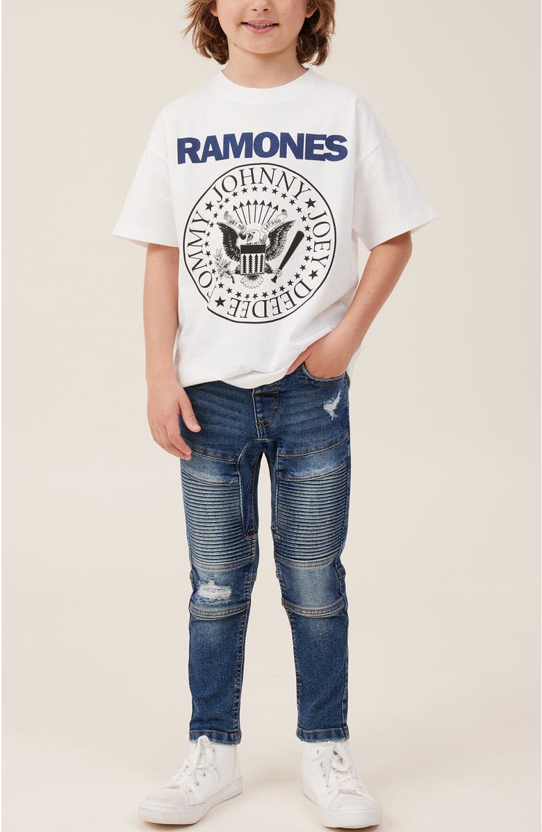 Cotton On Kids Kid's Skinny Fit Moto Jean, Alternate, color, 