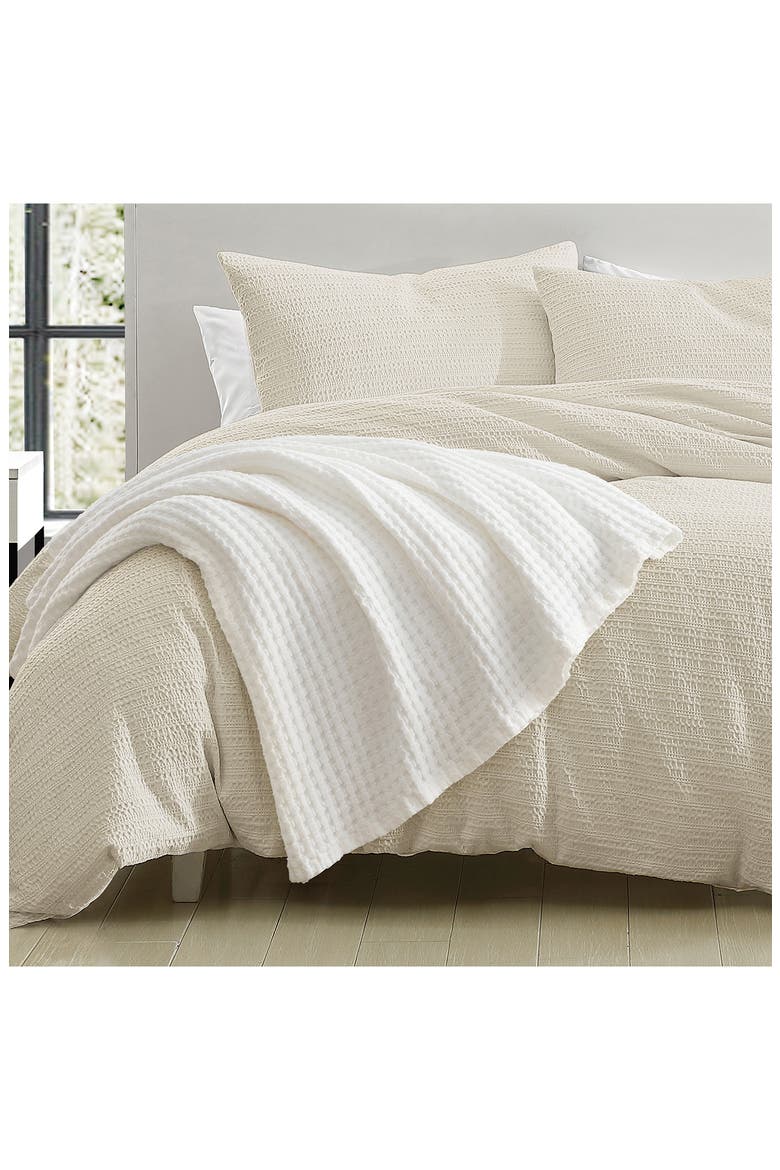 Waffle Cotton Throw Blanket, Alternate, color, WHITE