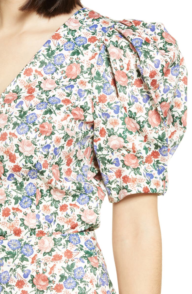 Endless Rose Floral Print V-Neck Top, Alternate, color, 