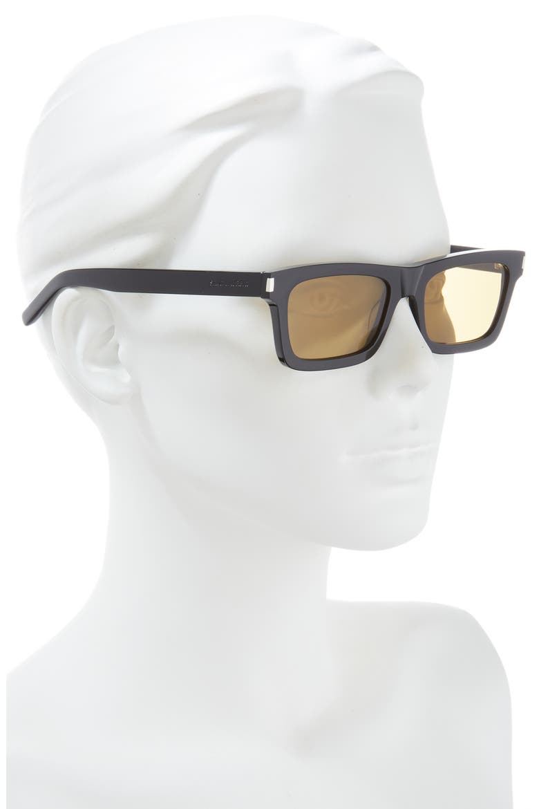 54mm Square Sunglasses, Alternate, color, BLACK BLACK YELLOW