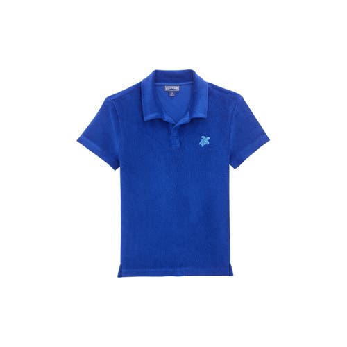 Vilebrequin Kids' Embroidered Turtle Terry Polo In Marrakech
