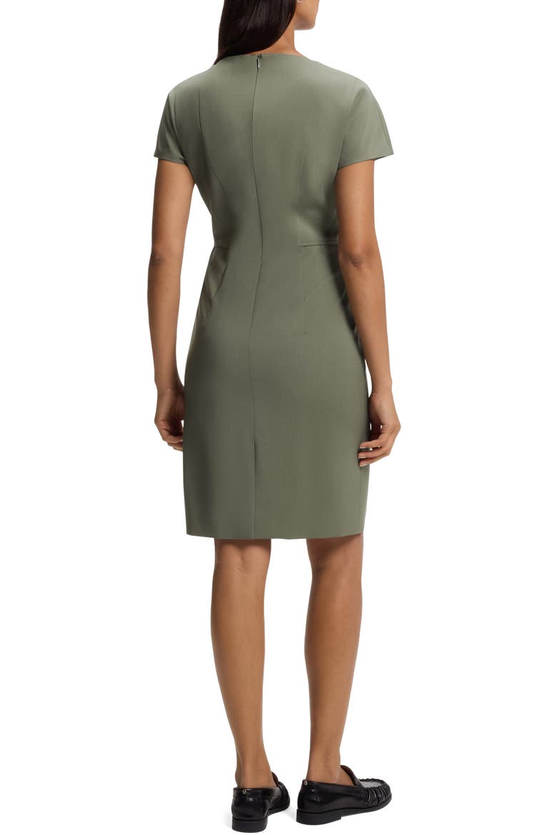 Dinerah Virgin Wool Sheath Dress, Alternate, color, TEA LEAF