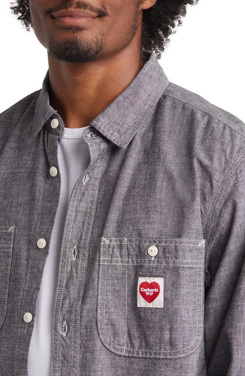 Carhartt Work In Progress Heart Patch Cotton Utility Shirt, Alternate, color, 