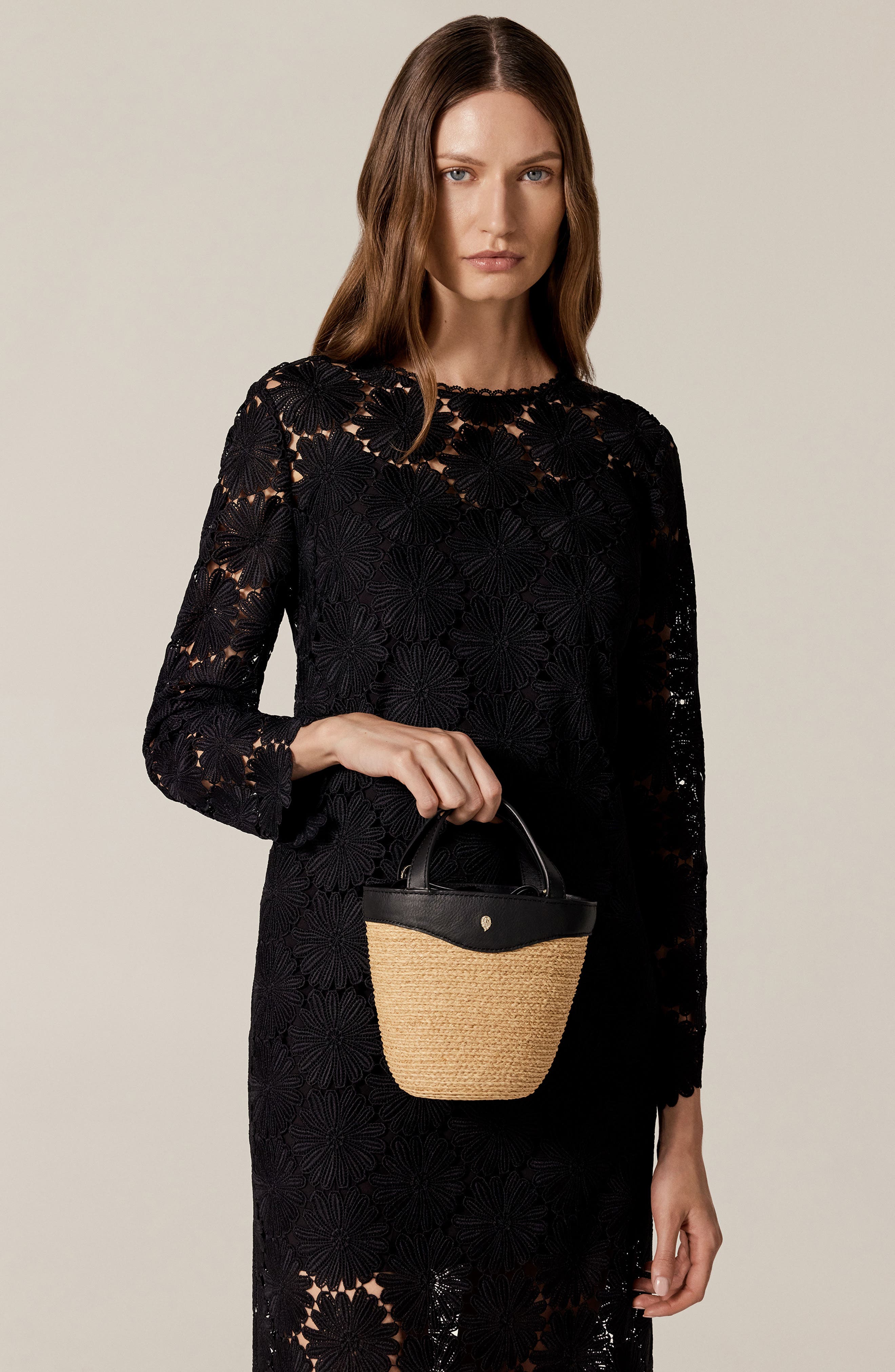 Helen Kaminski Ama Braided Raffia Bucket Bag, Alternate, color, 
